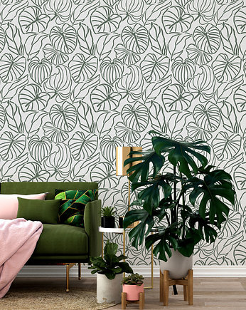 Powtarzalny szablon malarski /DECO TROPICAL LEAVES, Szablony Nakleo