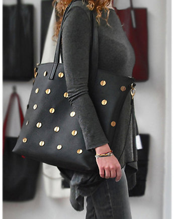 Skórzana torba w złote kropki, modeMania