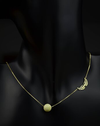 Naszyjnik z białym bursztynem Skrzydła Anioła pr. 585, Barbara Fedorczyk