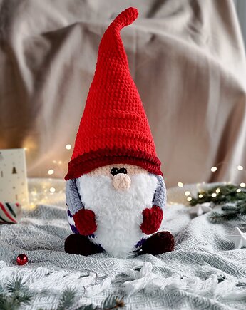 Krasnal pluszowy 50 cm, Przytulanka skrzat, Dekoracja świąteczna, EcoToysByNastya