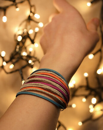 Bransoletka minimalistyczna z rzemieni i sznurków, VZORKO