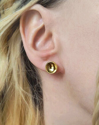 Kolczyki srebrno - pozłacane Miseczki, ZIĘBA