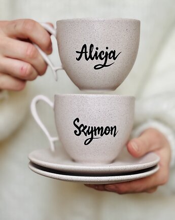 Ceramiczne Filiżanki dla Pary z Imionami, Ceramika Ciepliki