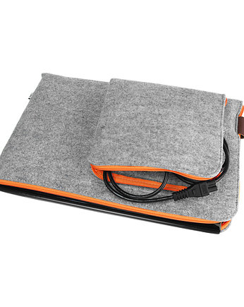 ETUI NA LAPTOPA I ZASILACZ 01 pomaranczowy zamek, purol design