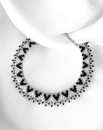 Naszyjnik koralikowy, retro style choker, biżuteria ręcznie robione, ArtGez