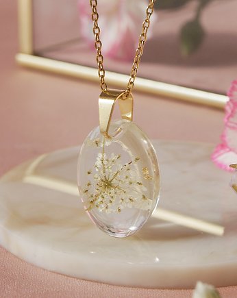Wisior z dziką marchwią, Jaskółcze ziele handmade 