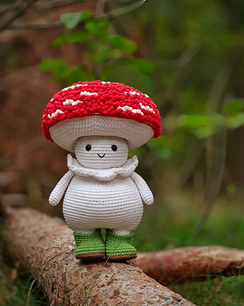 Maskotka muchomor, Dekoracja jesienna, Grzybek do dekoracji wnętrz, EcoToysByNastya