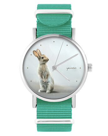 Zegarek - Zając - turkusowy, nylonowy, yenoo