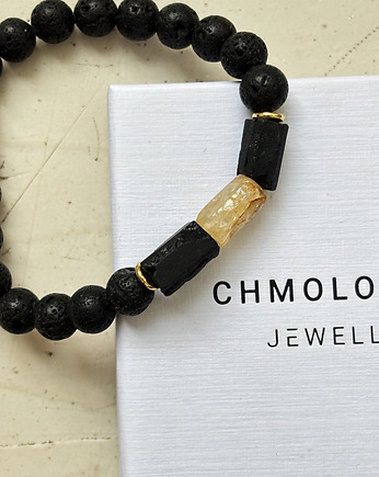 Bransoletka męska Cytryn i Turmalin, Chmolowska Jewellery