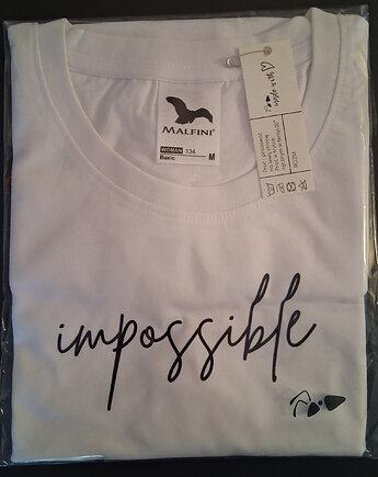 Koszulka damska z krótkim rękawem / Rozmiar M /Bawełniana / Z napisem, drukanturium