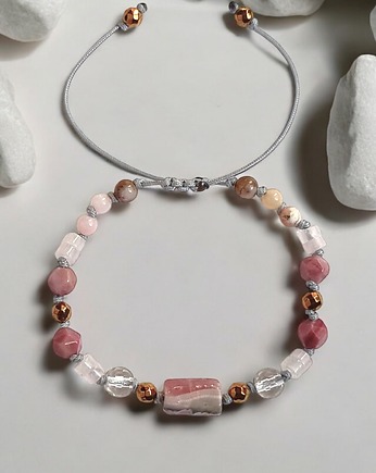 SELF LOVE - amulet - RODOCHROZYT, rodonit, opal, k.górski,  k.różowy, kaktusia