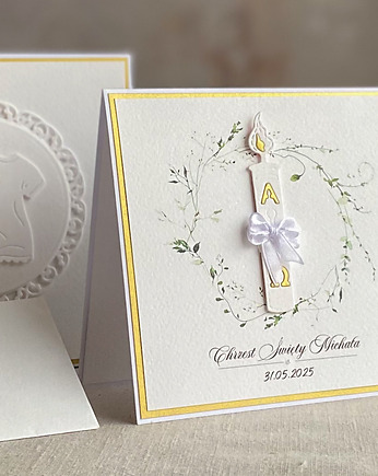 Kartka na chrzest z pudełkiem i kopertą, 63-B, Anna Art and Crafts