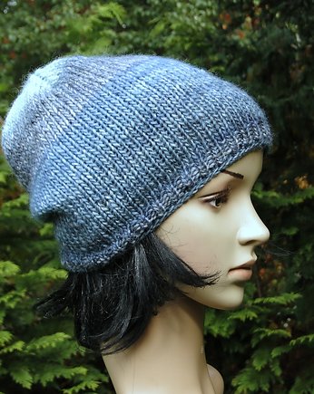 Ombre jeans/ czapka, agat handmade