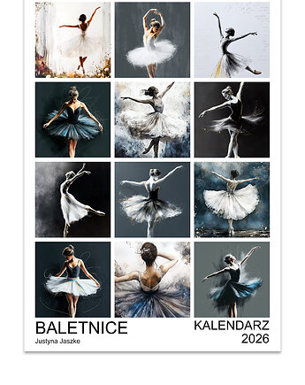 Kalendarz 2026 Baletnice 15x21 cm, JBJart Justyna Jaszke