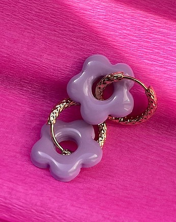 Kolczyki - fiore lilla, LIMONI E FIORI