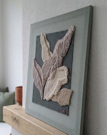 Obraz 3d punch needle liscie, PUCHAKI