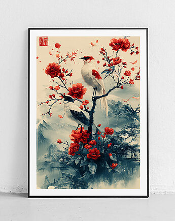 Plakat Wiosenna harmonia z ptakiem, Harvest Maison