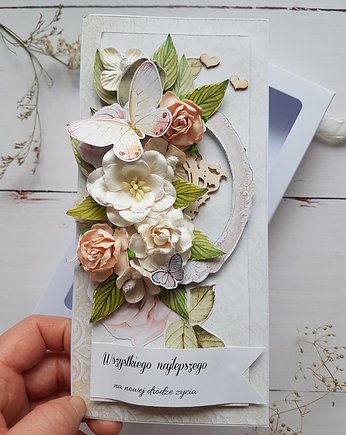 Kartka w pudełku, Ślub, kartka ślubna, Figusia handmade