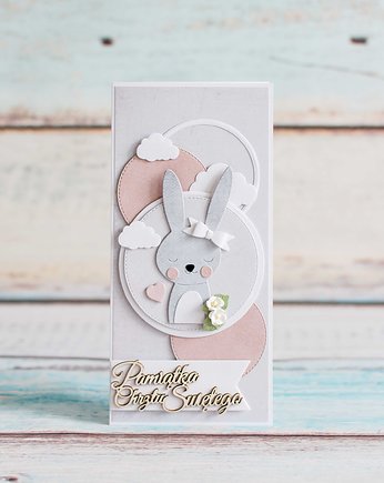 Pamiątka Chrztu Świętego dla dziewczynki, dla chłopca króliś, LittleBunnyCraft