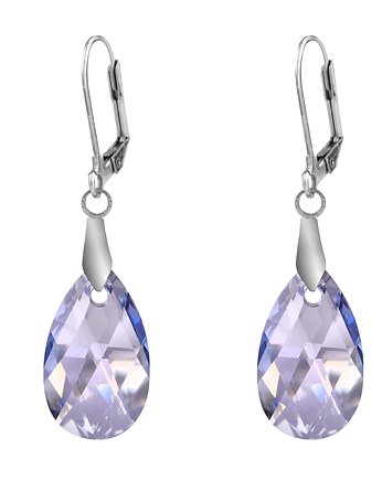 Kolczyki z kryształami Swarovskiego - błękit, Silver Violet