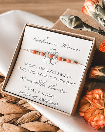 Bransoletka Flowers prezent Dzień Matki, Tiny Stone