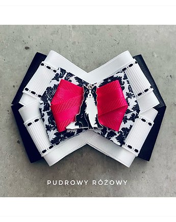 Broszka z Pieskiem Border collie NEW, Pudrowy Różowy