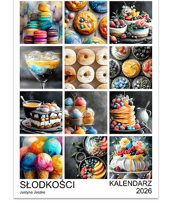 Kalendarz 2026 Słodkości 15x21 cm, JBJart Justyna Jaszke