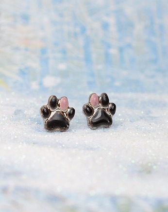 Łapki, łapeczki- mini kolczyki z łapką, Dorca