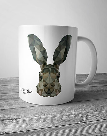 Kubek z zającem DUŻY 440 ml, Life fetish