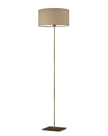 Klasyczna lampa stojąca do salonu z abażurem SOFIA i włącznikiem nożnym, LYSNE