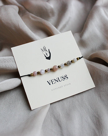 Bransoletka z naturalnych kryształów pastelowa czarna, VENUSS concept store