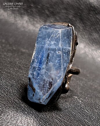 Niezwykły pierścień z okazałym dorodnym kianitem handmade PREZENT lux UNIKAT, Galeria Limart