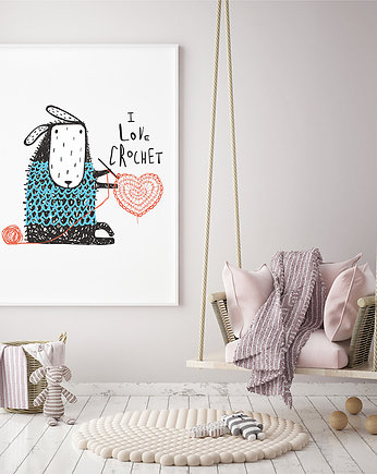 Plakat. owieczka robi na drutach. love, Love Life and Forest