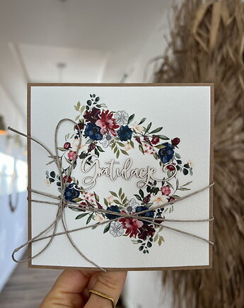 Ręcznie robiona kartka gratulacyjna - gratulacje 2, sorte