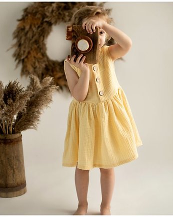 Sukienka muślinowa GAJA żółta, OSOBY - Prezent dla dziewczynki
