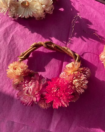 Wianek z suszonymi kwiatami - MINI, Suszony & Co.