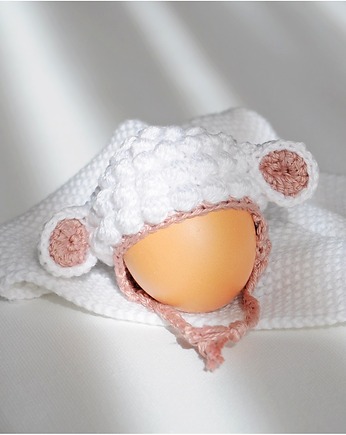 Czapeczka wielkanocna na jajka - owieczka, Lollipop