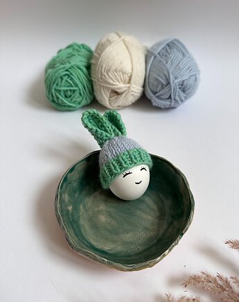 Czapeczka z uszami zająca na jajka wielkanocne - 1 szt., Kocie Motki