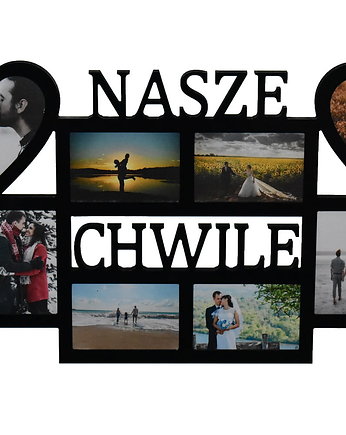 Multirama ramka na zdjęcia z napisem Nasze Chwile mdf 8 zdjęć serca, Wajdrew