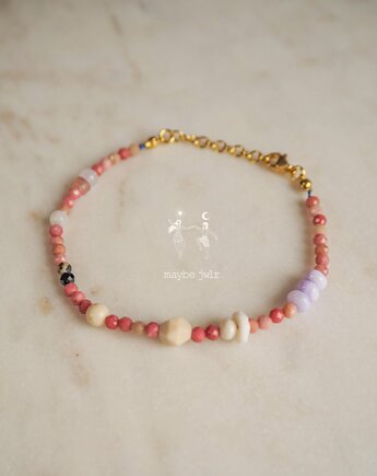 Bransoletka z rodonitu i kamieni