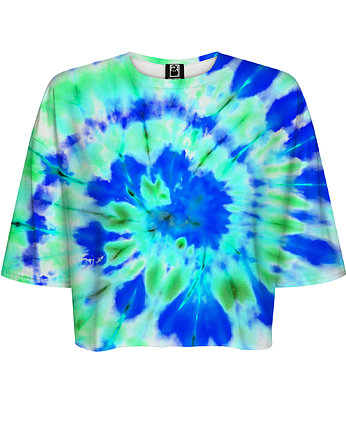 DR.CROW T-shirt Krótki CROP Tie Die Green, DrCrow