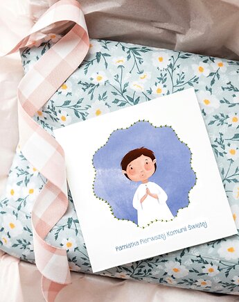 Kartka Komunijna chłopiec I, Mary in a bubble