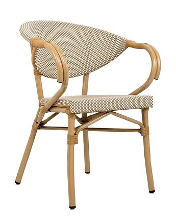 Krzesło CAFE BISTRO PARIS ARM jasnobrązowe rattan, MIA home