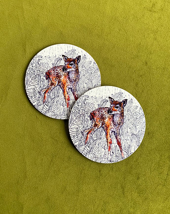 Podkładki pod kubek- Jelonek- Zwierzaki leśne- ilustracja, BOSKE