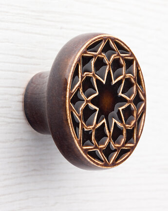 Ceramiczna gałka do mebli, ciemnobrązowa, wz.1, ręcznie robiona, pracowniazona