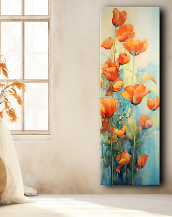 Tulipany - Plakat - Olej, Boho, Abstrakcja, Black Sapphire Art