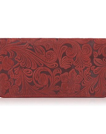 CZERWONY PORTFEL DAMSKI W KWIATY T-08-RD, Paolo Peruzzi
