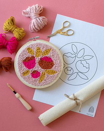 Zestaw do punch needle Piwonie, holi craft
