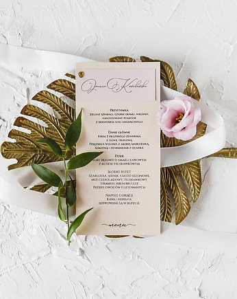 Winietki i menu ślubne "Grace" 10 sztuk, Papiernik