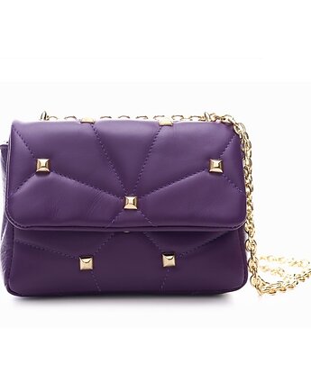 Torebka Skórzana Pikowana z Ćwiekami (6720), BOSCCOLO